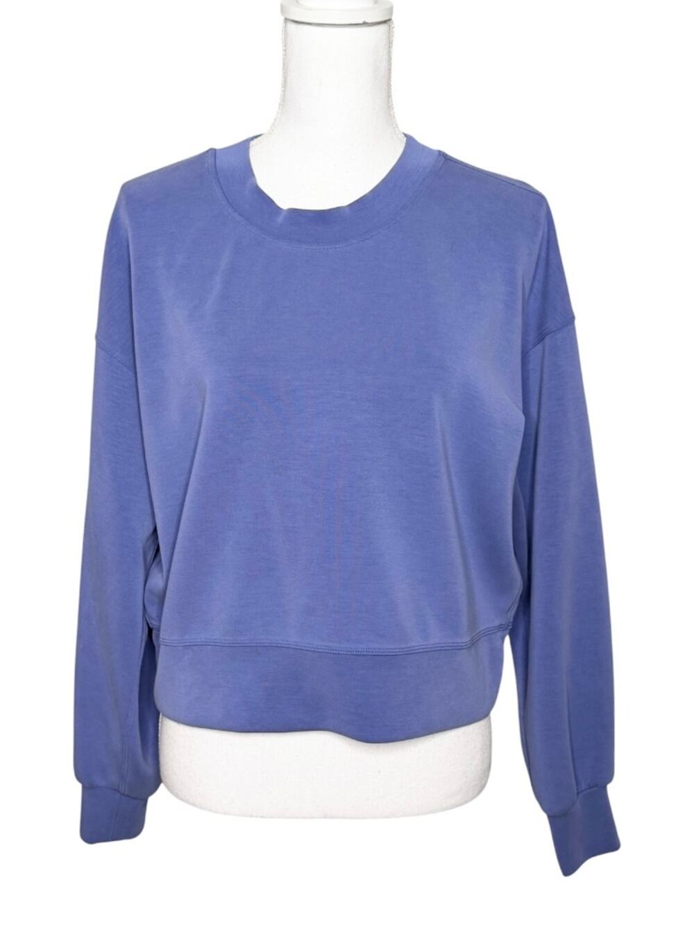 Lululemon Softstreme Perfectly Oversized Cropped Crew Blue Size 4